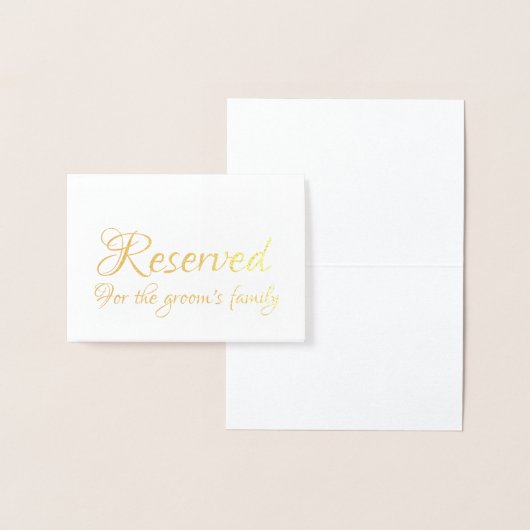 Elegant Script Gereserveerd Bruiloft Tafel Plaats Folie Kaarten (Display)