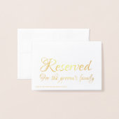 Elegant Script Gereserveerd Bruiloft Tafel Plaats Folie Kaarten (Met envelop)