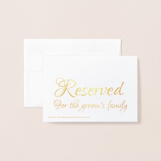 Elegant Script Gereserveerd Bruiloft Tafel Plaats Folie Kaarten (Met envelop)