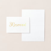 Elegant Script Gereserveerd Bruiloft Tafel Plaats Folie Kaarten (Display)