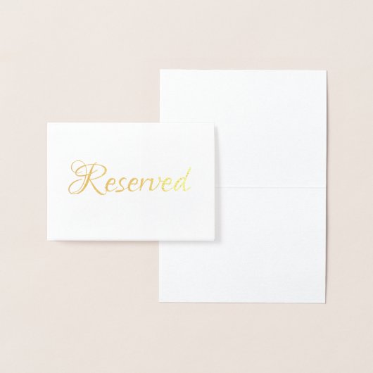 Elegant Script Gereserveerd Bruiloft Tafel Plaats Folie Kaarten (Display)