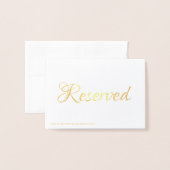 Elegant Script Gereserveerd Bruiloft Tafel Plaats Folie Kaarten (Met envelop)