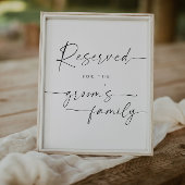 Elegant script gereserveerd voor familie bruiloft poster