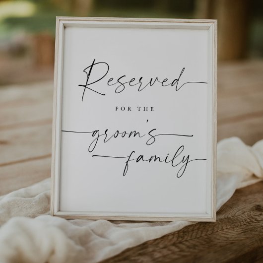 Elegant script gereserveerd voor familie bruiloft poster