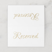 Elegant script Gereserveerde tekst Trouwtafel Plaatskaartje (Buitenkant ongevouwen)