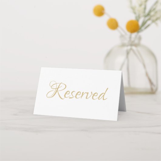 Elegant script Gereserveerde tekst Trouwtafel Plaatskaartje (Voorkant)