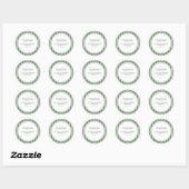 Elegant Script Gestreept Groen Huwelijk Bedankt Ronde Sticker (Vel)