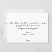 elegant script getrouwd en vrolijke pasgetrouwden  feestdagenkaart (Achterkant)