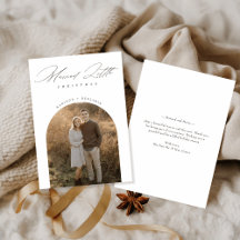 Elegant Script Getrouwd Kleine Kerstboog Foto