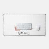 Elegant Script Girl Boss Pink Arrow Bureaumat (Keyboard & Muis)