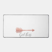 Elegant Script Girl Boss Pink Arrow Bureaumat (Voorkant)