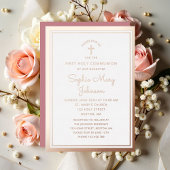 Elegant Script Girl First Community Folie Uitnodiging