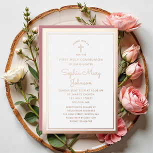 Elegant Script Girl First Community Folie Uitnodiging