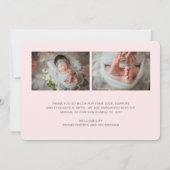 Elegant Script Girl Newborn Photo Birth Aankondiging (Achterkant)