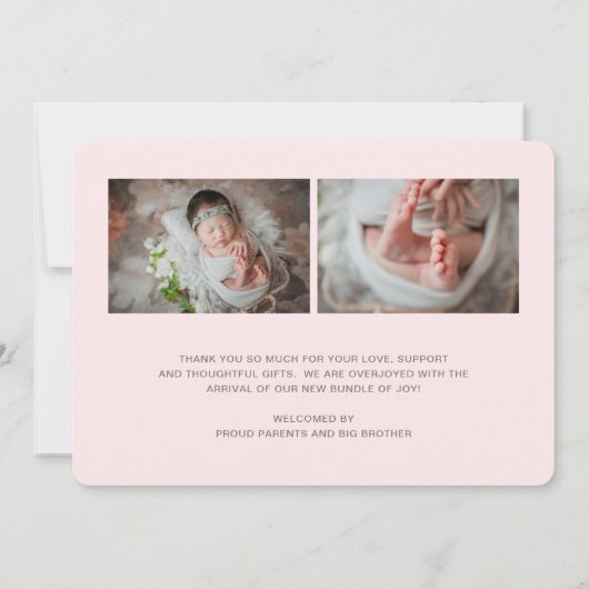 Elegant Script Girl Newborn Photo Birth Aankondiging (Achterkant)