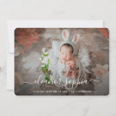 Elegant Script Girl Newborn Photo Birth Aankondiging (Voorkant)