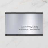 Elegant Script Glamor Silver Modern Plain Luxury Visitekaartje (Achterkant)