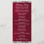 Elegant Script & Glitter - Bourgondische bruiloft Programmakaart (Achterkant)