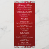 Elegant Script & Glitter - Crimson Wedding Programmakaart (Achterkant)