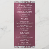 Elegant Script & Glitter - Lavendel Wedding Programmakaart (Achterkant)