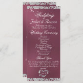 Elegant Script & Glitter - Lavendel Wedding Programmakaart (Voorkant / Achterkant)