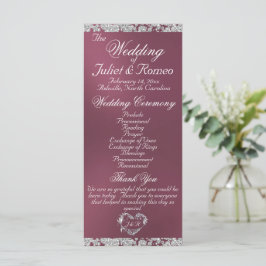 Elegant Script & Glitter - Lavendel Wedding Programmakaart