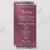 Elegant Script & Glitter - Lavendel Wedding Programmakaart (Voorkant / Achterkant)