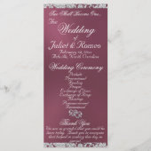 Elegant Script & Glitter - Lavendel Wedding Programmakaart (Voorkant)