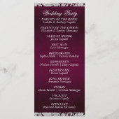 Elegant Script & Glitter - Paarse bruiloft Programmakaart (Achterkant)