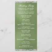 Elegant Script & Glitter - Sage Wedding Programmakaart (Achterkant)
