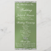 Elegant Script & Glitter - Sage Wedding Programmakaart (Voorkant)