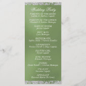 Elegant Script & Glitter - Sage Wedding Programmakaart (Achterkant)