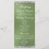 Elegant Script & Glitter - Sage Wedding Programmakaart (Voorkant)