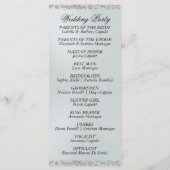 Elegant Script & Glitter - White Pearl Wedding Programmakaart (Achterkant)