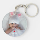 Elegant Script Godmother Established Date Photo Sleutelhanger (Achterkant)