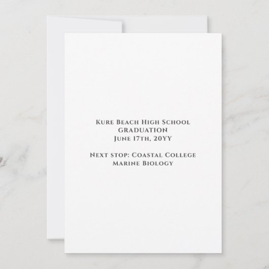 Elegant Script Gold 3-Photo Collage Afstuderen Aankondiging (Achterkant)