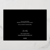 Elegant Script Gold Black Business logo website Folie Feestdagenkaart (Achterkant)