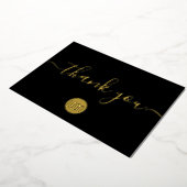 Elegant Script Gold Black Business logo website Folie Feestdagenkaart (Gedraaid)