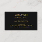 Elegant Script Gold Black Monogram Initiaal Visitekaartje (Achterkant)