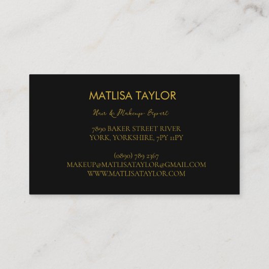 Elegant Script Gold Black Monogram Initiaal Visitekaartje (Achterkant)