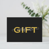 Elegant Script Gold Black Salon Cadeaubon (Staand voorkant)