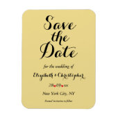 Elegant Script Gold Black Wedding Save the Date Magneet (Verticaal)