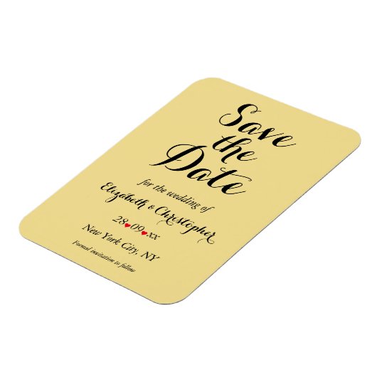 Elegant Script Gold Black Wedding Save the Date Magneet (Linkerzijde)