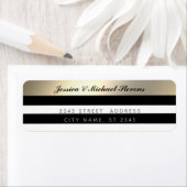 Elegant script gold black/white strebijtbruiloft etiket (Insitu)