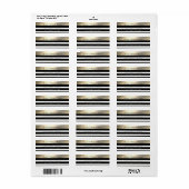 Elegant script gold black/white strebijtbruiloft etiket (Full Sheet)