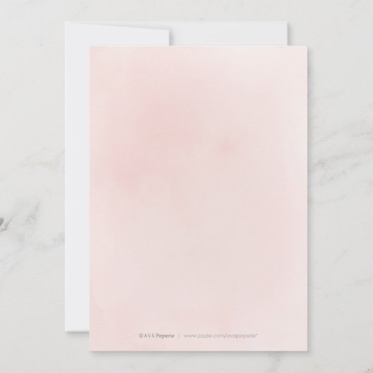 Elegant script gold & blush baby shower kaart (Achterkant)