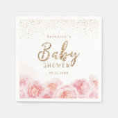 Elegant script gold & blush baby shower servet (Voorkant)