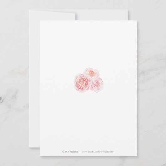 Elegant script gold & blush floral Quinceanera Kaart (Achterkant)