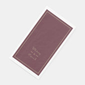 Elegant Script Gold Burgundy Wedding minimalist Servet (Hoek)