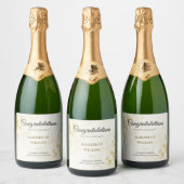 Elegant Script Gold Confetti Retirement Party Sparkling Wijnetiket (Flessen)